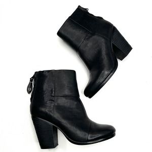 Rag & Bone | Genuine Leather Black Heeled Bootie Size 36.5
